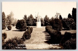 Charlottesville VA Garden Statuebof James Monroe Ash Lawn RPPC Postcard A31 - £4.46 GBP