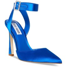 Steve Madden Women Ankle Strap Pointed Toe Heels Sarantos Size US 9M Blue Satin - £46.74 GBP