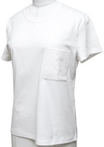 HERMES T-Shirt Top White Mosaique Embroidery Pocket Short Sleeve Crew Ne... - £375.03 GBP