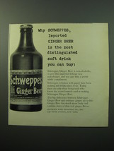 1950 Schweppes Ginger Beer Ad - Schweppes ginger beer is the most distinguished - £14.77 GBP