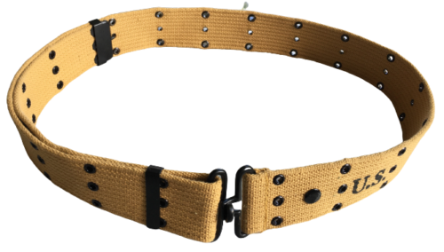Original Reproduction WWII M1936 Webbing Canvas Pistol Belt Khaki Marked... - $18.14