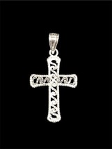 Vintage MA- Michael Anthony Solid 14K Open Scrollwork White Gold Cross - £126.57 GBP