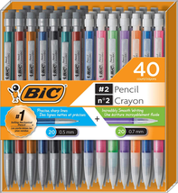 Bic Mechanical Pencil #2 EXTRA SMOOTH, Variety Bulk Pack of 40, 20 0.5Mm... - $23.85