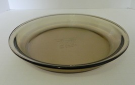 Anchor Hocking Brown Vintage Pie Plate Pan Glass 9&quot; Diameter USA .75 Qt - $19.68