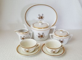 Royal Copenhagen Denmark GOLDEN CLOVER 8 Piece Tea Set for 2 - $128.69