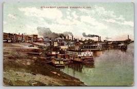 Evansville IN Indiana Steam Boat Landing c1908 Postcard O24 - £10.17 GBP