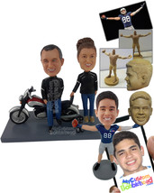 Personalized Bobblehead Couple Standing Happily With Their Bike - Motor Vehicles - £132.20 GBP