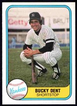 New York Yankees Bucky Dent 1981 Fleer Baseball Card #80 nr mt  - £0.38 GBP