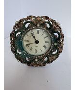 Antique pink Jeweled Battery Operated Clock Ph192  - $413.96 MXN