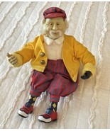 Vintage Golfer Doll Old Man Figurine Shelf Sitter Utensil Pen Pencil Holder - $17.32