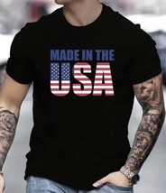 Men’s Graphic made in the USA logo size L Black New T-Shirt ￼Ship From USA - $16.72