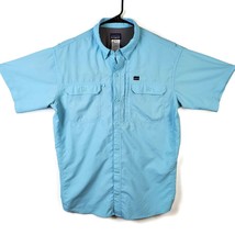 Patagonia Button Up Size L Vented Short Sleeve Blue Fishing Shirt Mesh L... - $24.70