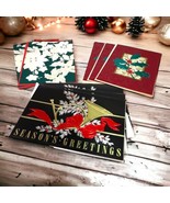 Vtg Lot 8 Elegant Christmas Cards Hallmark Holly Holiday Foil Lined Enve... - $11.75