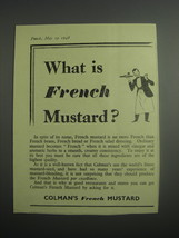 1948 Colman&#39;s French Mustard Ad - What is French mustard? - £14.56 GBP