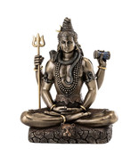 LORD SHIVA STATUE 8.25&quot; Hindu Indian God Bronze Resin HIGH QUALITY Seate... - $1,197.33 MXN