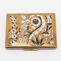 Vintage Brass Floral Design Case Ladies Compact - $61.10
