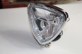 Triangle Headlight Lamp Chrome Flat Back Custom Motorcycle Chopper Bobbe... - £56.08 GBP