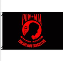 Usa Premium Store POW-MIA (Red) Flag 3&#39;X5&#39; Deluxe Sold By A Vietnam Vet - £7.85 GBP