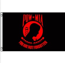 Usa Premium Store POW-MIA (Red) Flag 3&#39;X5&#39; Deluxe Sold By A Vietnam Vet - £7.46 GBP