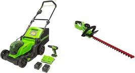 Greenworks 48V 17&quot; Brushless Cordless Lawn Mower, 24V Brushless Drill/Dr... - $486.98