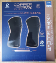 Copper Fit Elite Knee Compression Sleeve 2-PK L/XL COSTCO#1654629 (Open Box) - £15.77 GBP