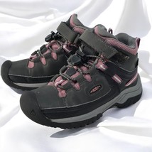 KEEN Dry Kids Size 11 Waterproof Hiking Boots Black Pink Outdoor Adventu... - £21.80 GBP