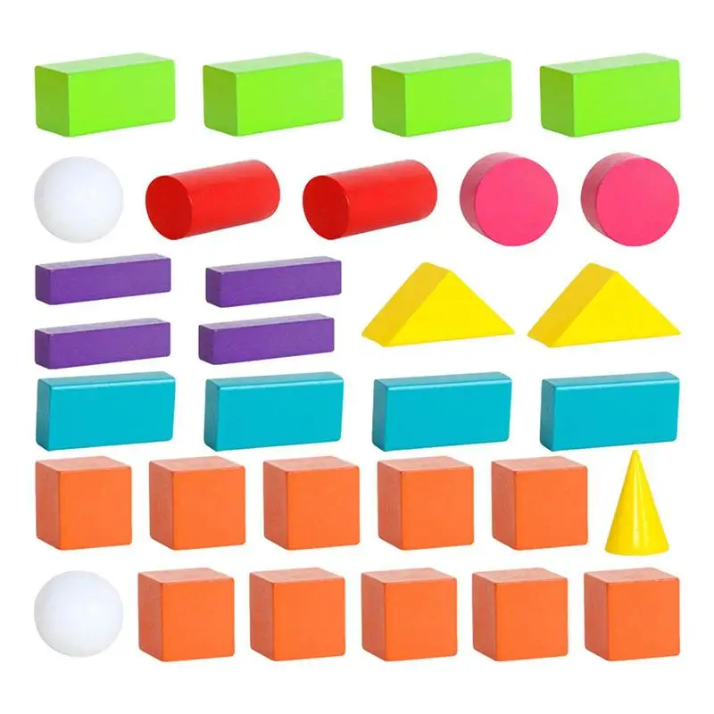 3D Geometric Shapes Math Geometric Block Toys Geometry For Kids Homeschool - £15.65 GBP