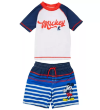 Disney Mickey Mouse Toddler Boys 2-pc Swim Top &amp; Short Set UPF 50+ Size 3T - £15.81 GBP