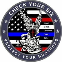 Saint Michael Check your Six Protect your Brothers Police Exterior Windo... - £3.15 GBP+