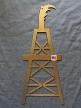 Laser Cut Steel Oil Derrick Wall Décor Or Ornament Natural Steel Gold - $49.50