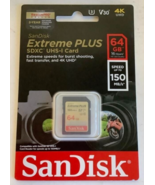 NEW SanDisk SDSDXW6-064G-ANCIN Extreme PLUS 64GB SDXC UHS-I Memory Card - £12.53 GBP