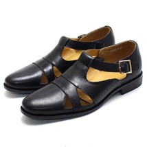 Retro Rome Mens Sandals Genuine Leather Hollow Out Formal Shoes Middle East Styl - £92.26 GBP