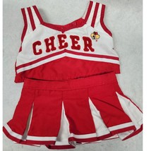 Build A Bear Outfit Red Cheerleading Uniform 2-PC Top Skirt Set Sports Fan - £8.39 GBP