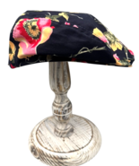 Vtg Youngan Men&#39;s Newsboy Cabbie Cap Snapback Hat Floral Black Bright Go... - $29.57 CAD