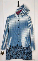 Hatley Raincoat Jacket Trench Coat Blue Striped Floral Size US 4 - $23.38