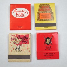 4 Matchbooks Ohio Restaurants Country Folks Jeds Country Kitchen Helen of Troy - £16.07 GBP