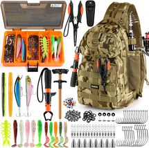 Waterproof Fishing Backpack w/ Tackle Boxes Rod Holder &amp; Tool Storage Kh... - $66.34