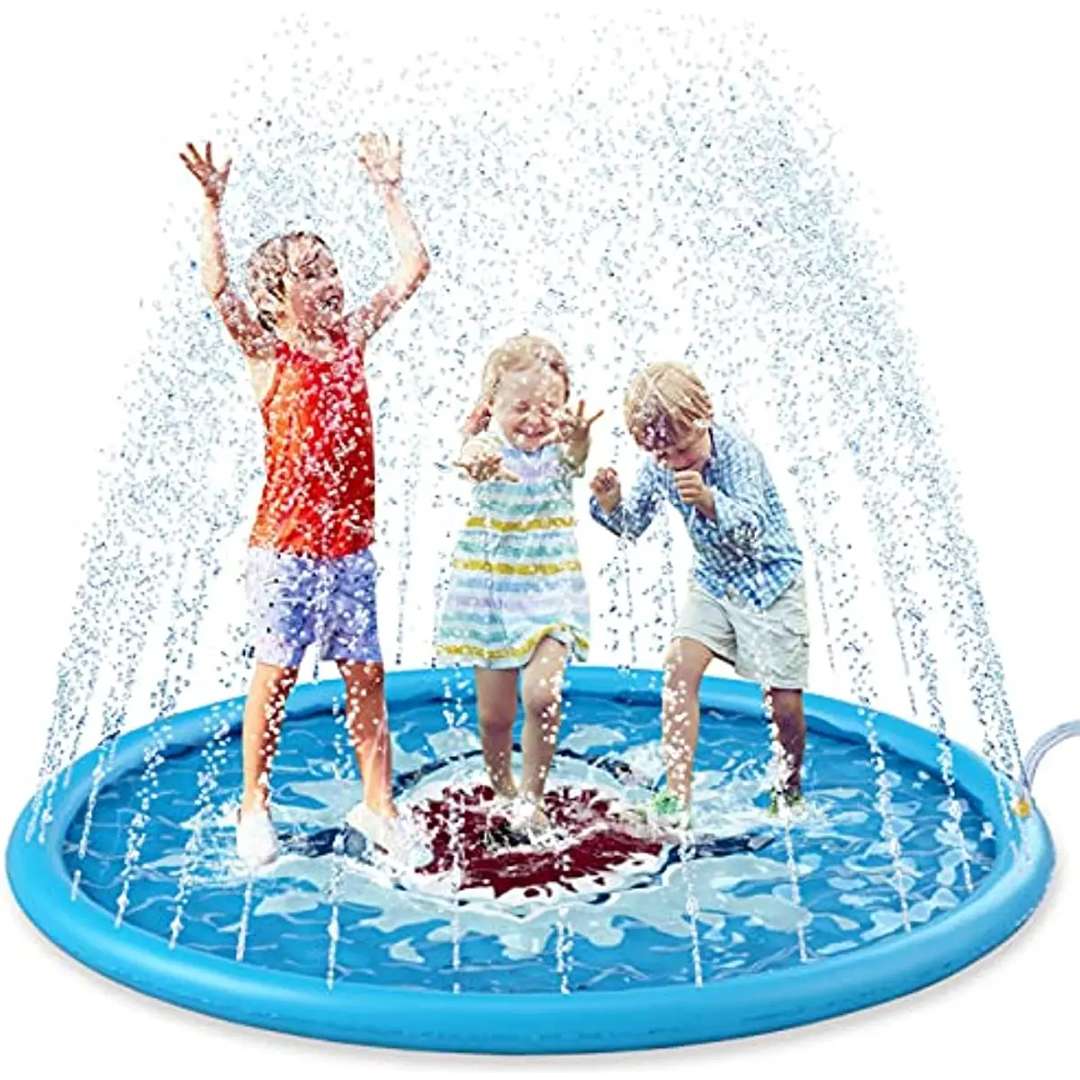 60&quot;/68&quot; Splash Pad Sprinkler for Kids Splash Play Mat Outdoor Water Toys - £31.06 GBP+