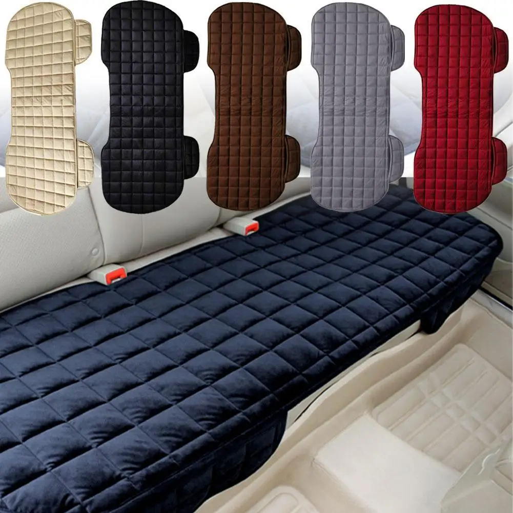 Car Seat Cover Front Rear Flocking Cloth Cushion Non Slide Winter Auto Protector - £16.87 GBP+