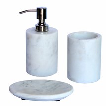 White Natural Stone Bathroom Accessory Set of 3 - $127.70