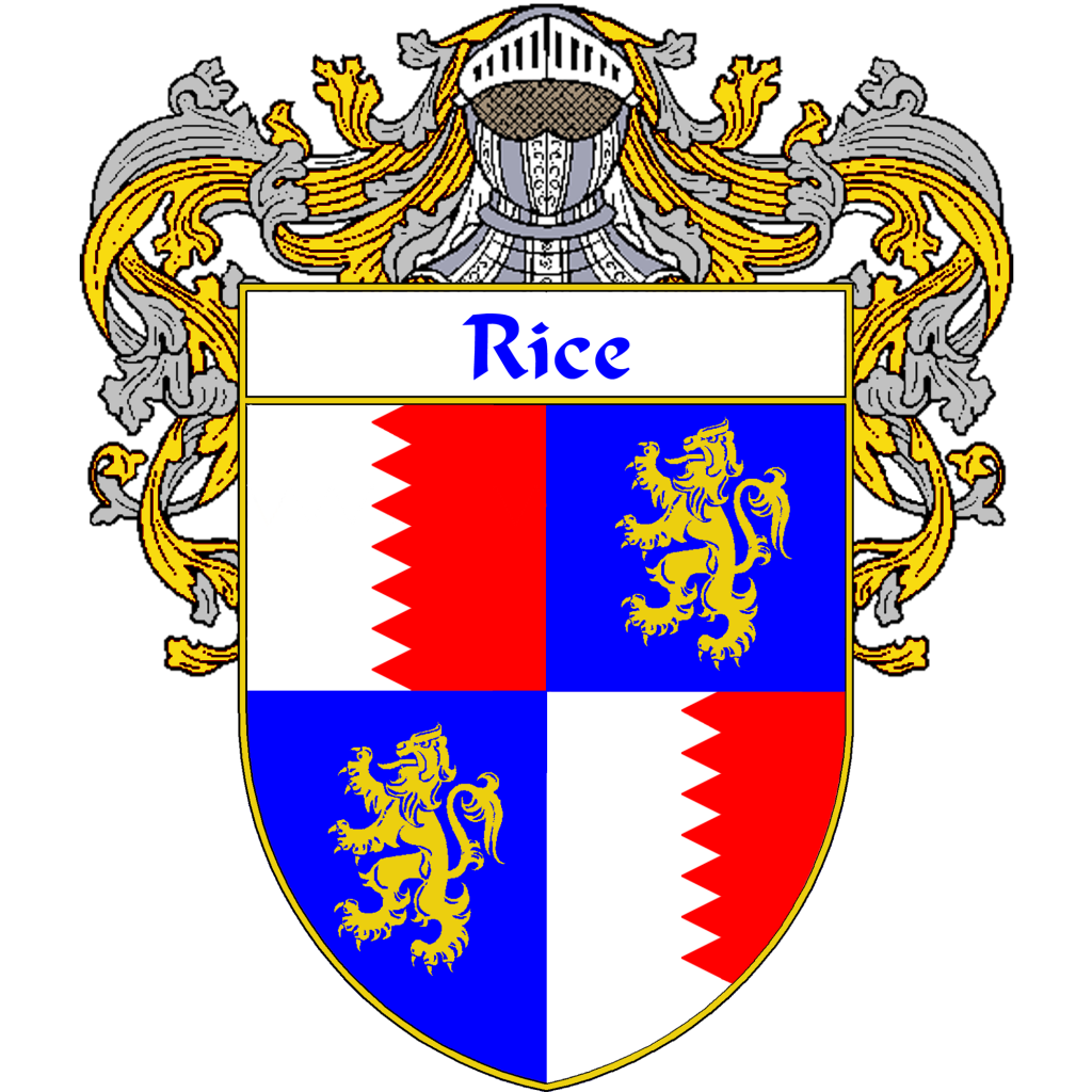 Rice Family Crest / Coat of Arms JPG and PDF - Instant Download - $2.90