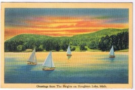 Postcard The Heights On Houghton Lake Michigan  - $2.96