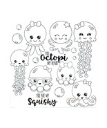 Cute octopi Transparent Clear stamps Rubber seals for DIY scrapbooking - $5.99