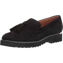 Franco Sarto Women Slip On Tasseled Loafers Carolynn Size US 8M Black Suede - £38.63 GBP