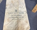 Vintage First City Bank Humble Texas Banking Deposit Money Bag - $14.85