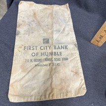 Vintage First City Bank Humble Texas Banking Deposit Money Bag - £11.10 GBP