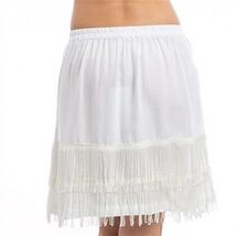 Small Fringe Skirt White She Sky Women&#39;s Elastic Waist Short Mini - €12,83 EUR