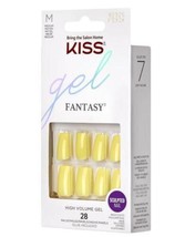 KISS Gel Fantasy Press-On Nails, ‘Get Real’, Yellow, Medium Square, 31 Ct. - $12.99