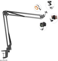 Overhead Tripod Mount For Camera Webcam Ring Light, Flexible Over Head Arm For - £31.83 GBP