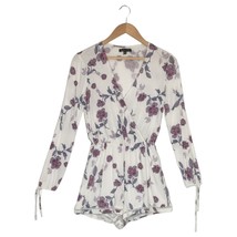 Kendall And Kylie Romper Womens S Floral Surplice Long Sleeve Romper Whi... - $19.79